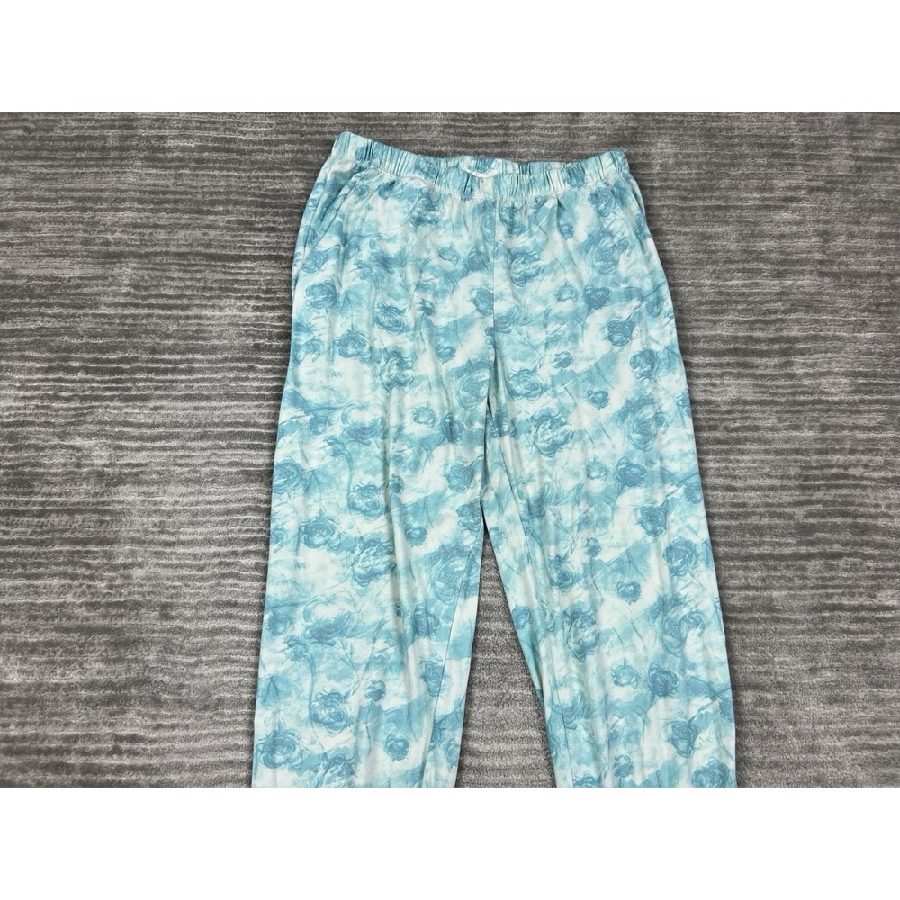 Catherine Malandrino Pajama Pants Large Blue Pull On Elastic Waist - Picture 2 of 10